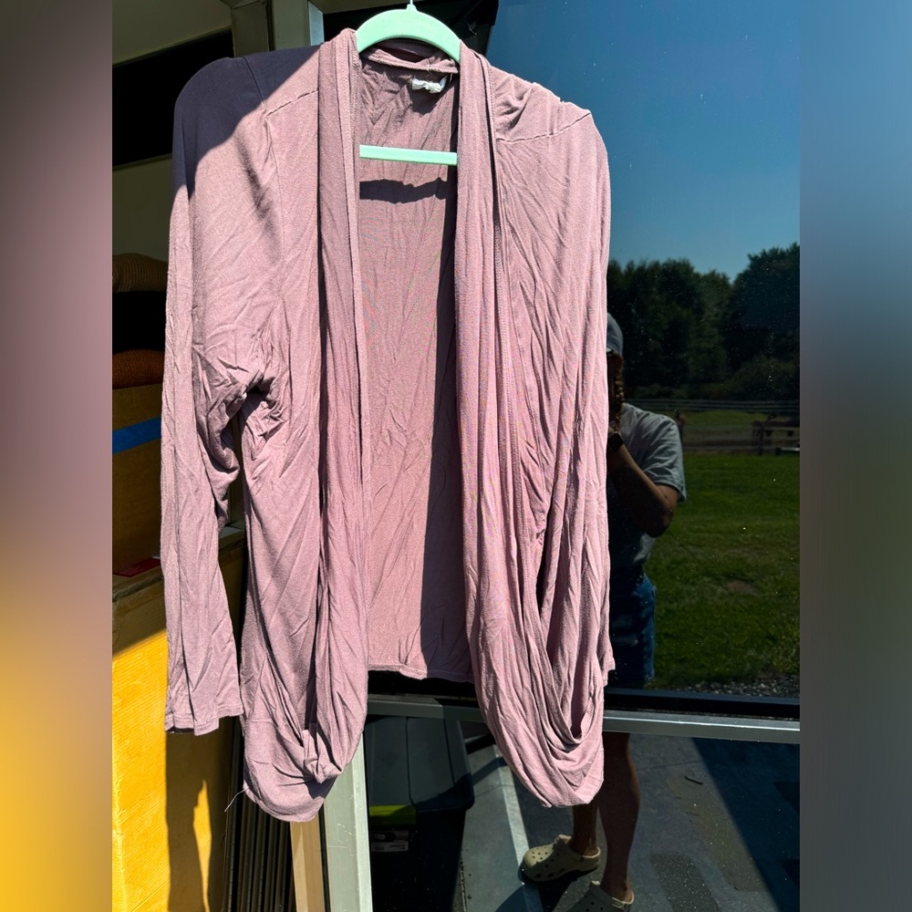 Maurices Purple draped cardigan